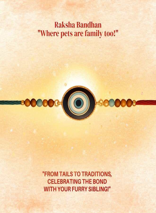 Sage Square Paw Bandhan Evil Eye Rakhi for Dog, Cat & Small Pets | Celebrate Bonds of Love This Raksha Bandhan | Cute Rakhi with Beads, Decorative | Gift for Pet Lovers & Furry Companions (Type 1) - Image 5